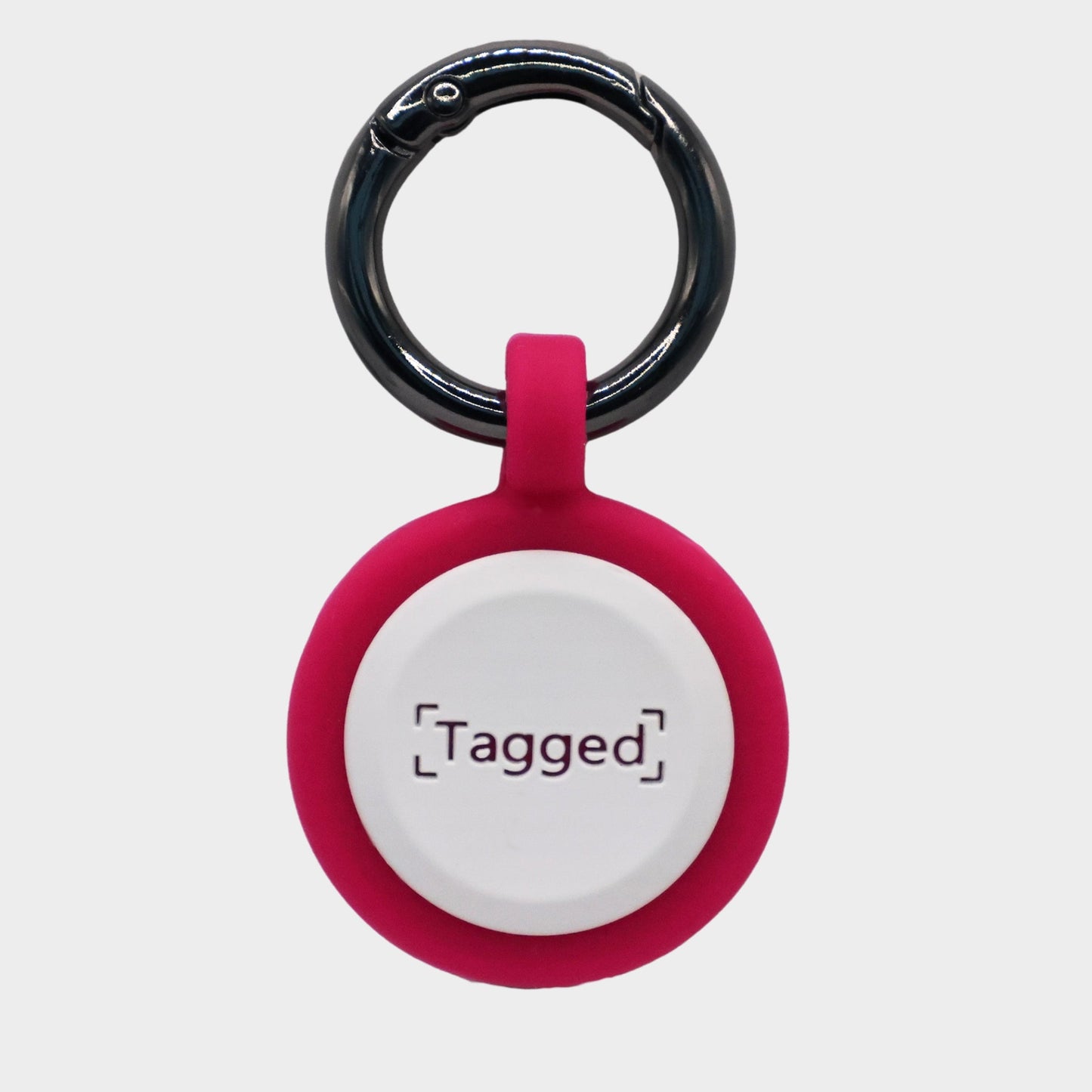 QR Code Dog Tag - Pink - Tagged Pets. A QR code smart tag that helps bring lost pets home faster.