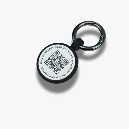 Smart ID Small Dog Tag - Black - Tagged Pets. Scan QR Code for GPS alerts & unlimited contact information.